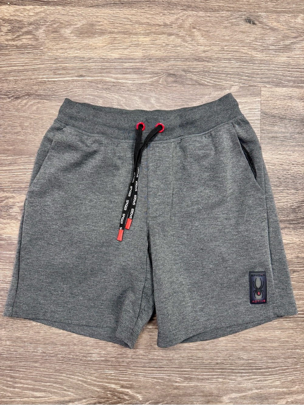 Spyder Active Boys Large Gray Athletic Shorts Drawstring Athleisure